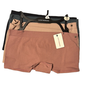 Lucky Brand Women's Ribbed Panties - 5 Pack Boy-Shorts XL